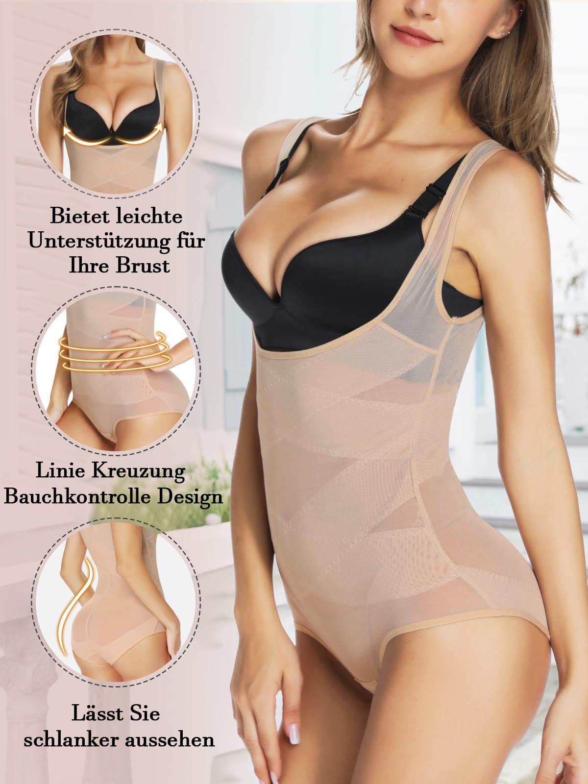 SLIMBELLE Body wyszczuplające brzuch modelujące figurę bezszwowe