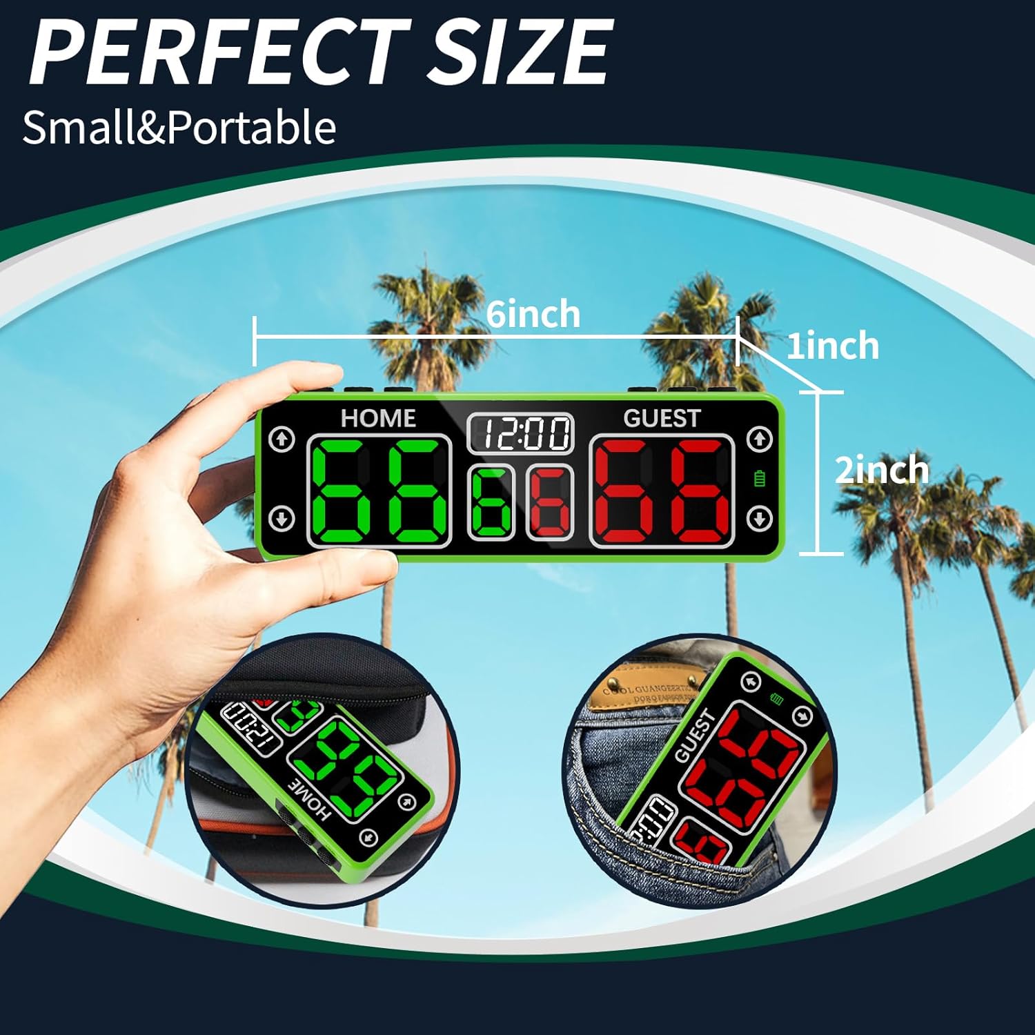 YZ Upgraded Digital Scoreboard with Timer, Mini Magnetic Electronic Scoreboard, LED Portable Scoreboard Basketball, Cornhole Score Keeper for Indoor&Outdoor Games