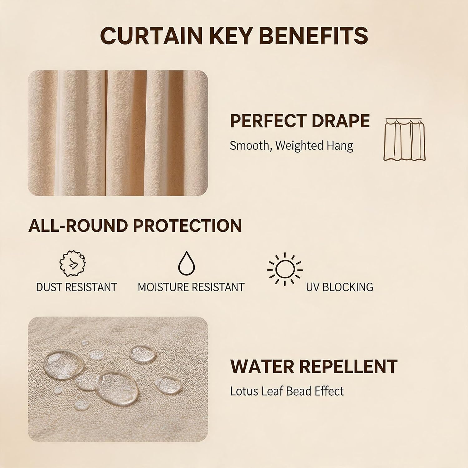 No Drill Door Curtain for Doorway Privacy - 98% Blackout Pleated Folding Closet Door Replacement with Tension Rod, for Pantry, Laundry Room & Bedroom, Beige(50x110cm/19.7x43.3)