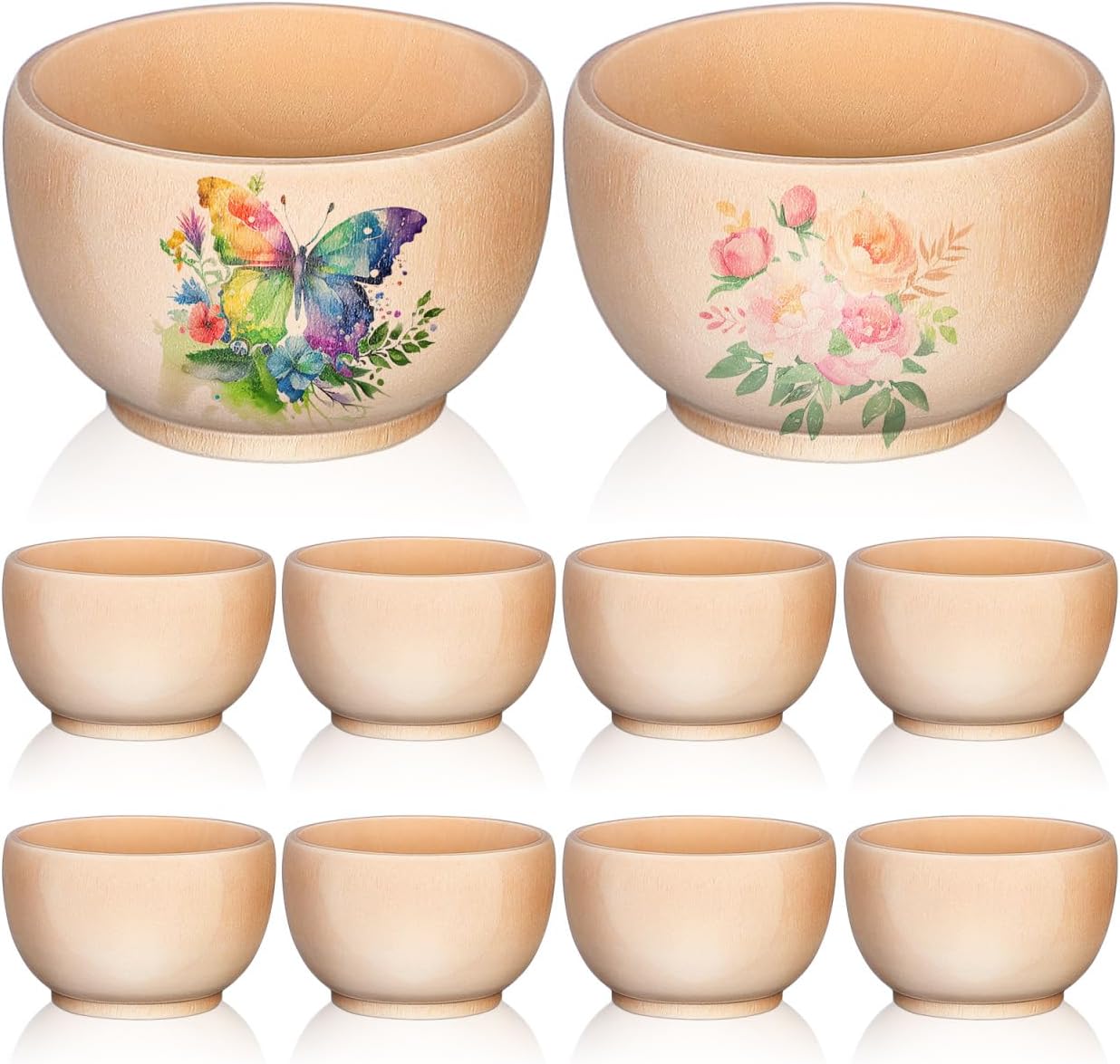 Toyvian 12 Pack Unfinished Wooden Pinch Bowls 1.49 Inch Small Wood Bowls for Dipping Sauce Nuts Snacks Diy Wooden Craft Projects Home Decoration