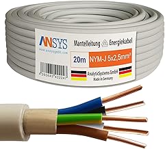 TechMech 20m NYM-J 5x2,5 mm² Mantelleitung Feuchtraumkabel Elektrokabel Kupfer Made in Germany
