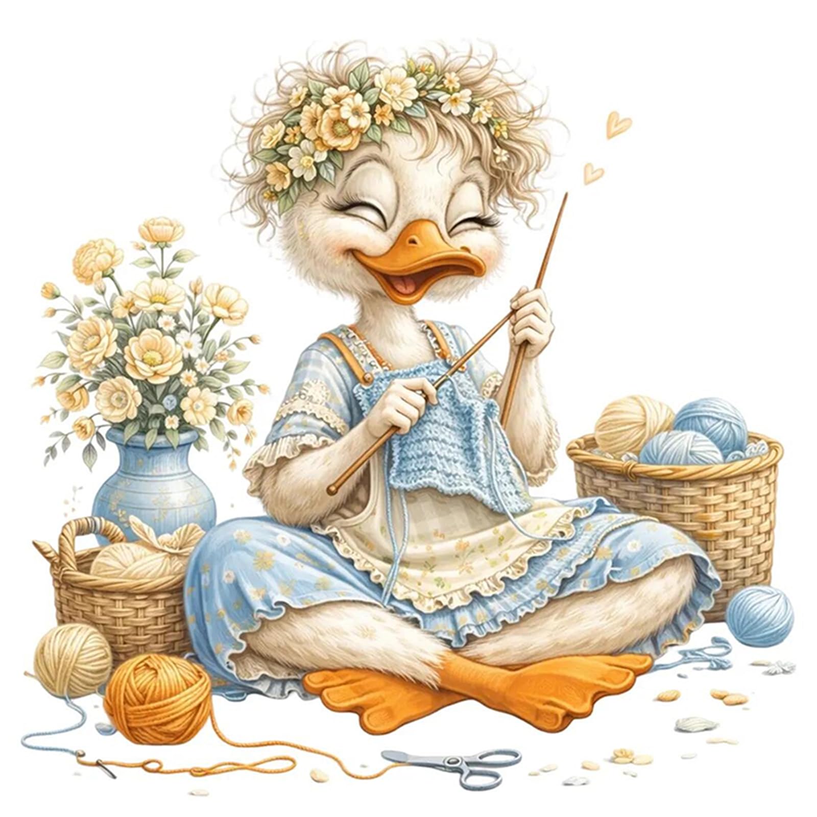 Cross Stitch Kits for Adults Beginners - Wool Duck Full 14CT DIY Stamped