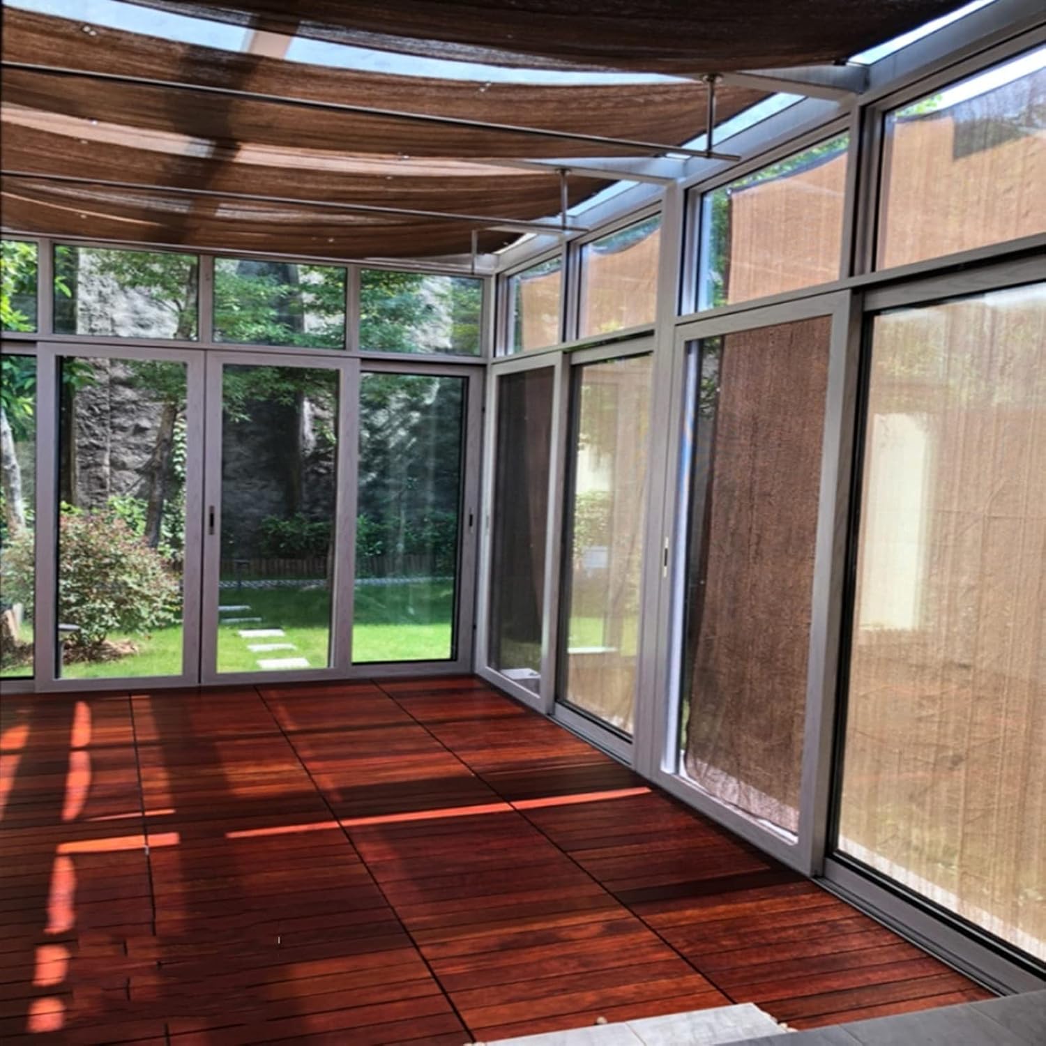 Sun Shading Net Outdoor Sun Visor Heat Insulation Sun Network Balcony Roof Patio Cool Down Curtains Multi-Sizes Customizable (Color : A Size : 2mX3m) (A 4mX5m) image 4
