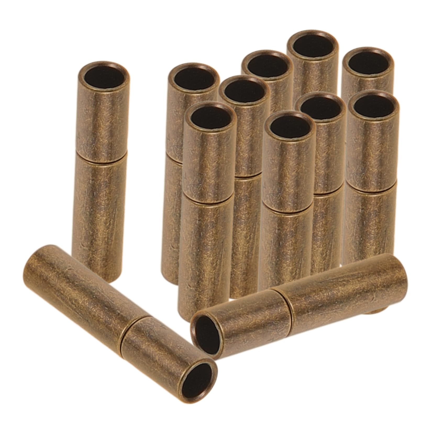 IWOWHERO 20pcs Locking Leather Rope Cap Glue-in Cord End for Bracelet Making Black