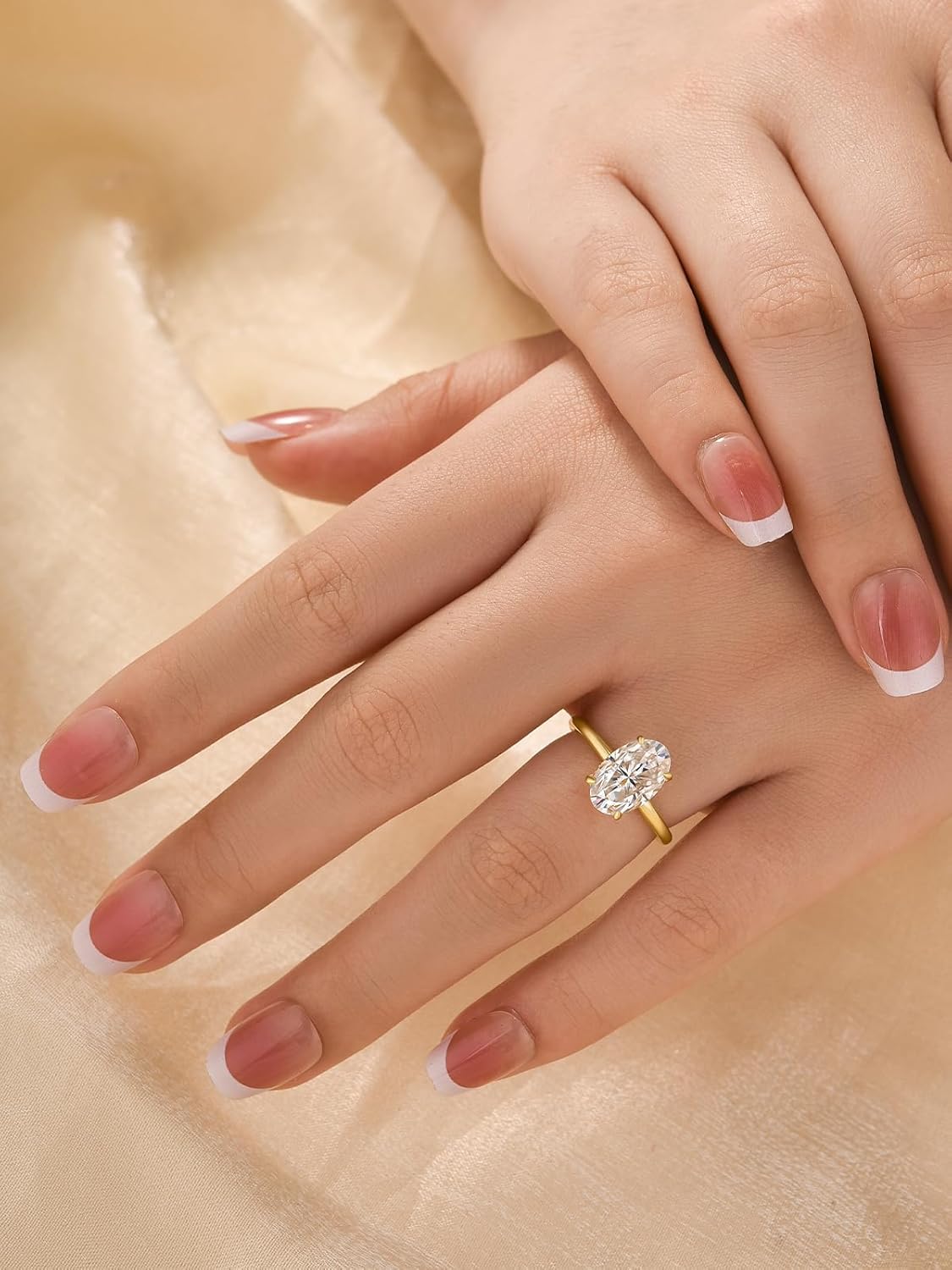 2/3 Carat Moissanite Oval Engagement Ring for Women,Genuine D Color VVS1 Clarity,14K Gold Plated 925 Sterling Silver Solitaire Promise Ring for Wedding,Daily,Travel,Party - Image 7