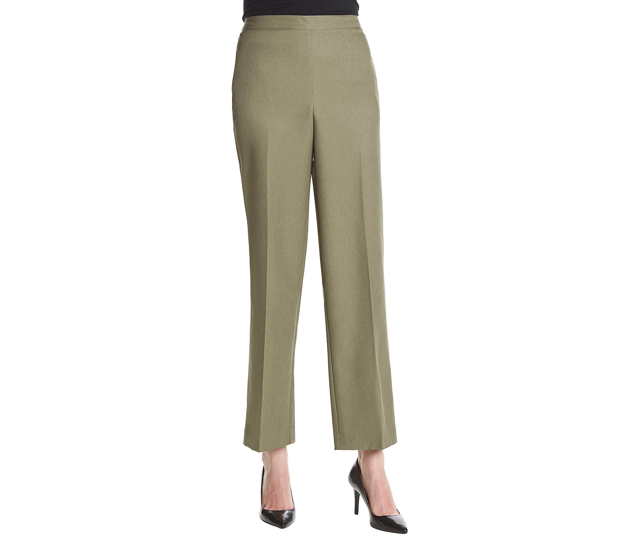 Alfred Dunner Womens Short Pant Clean Front Back Elastic Side Pockets