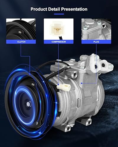 Vista 35 de ECCPP Compresor de A/C con embrague 2014-2018 apto para Ford Focus 2.0L AC Compressor