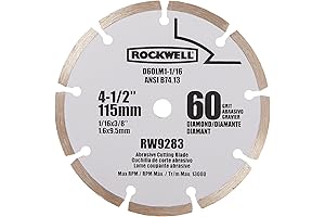 Rockwell Blade Runner X2 RW9283 4 1/2-Inch 60-Grit Diamond Compact Circular Saw Blade
