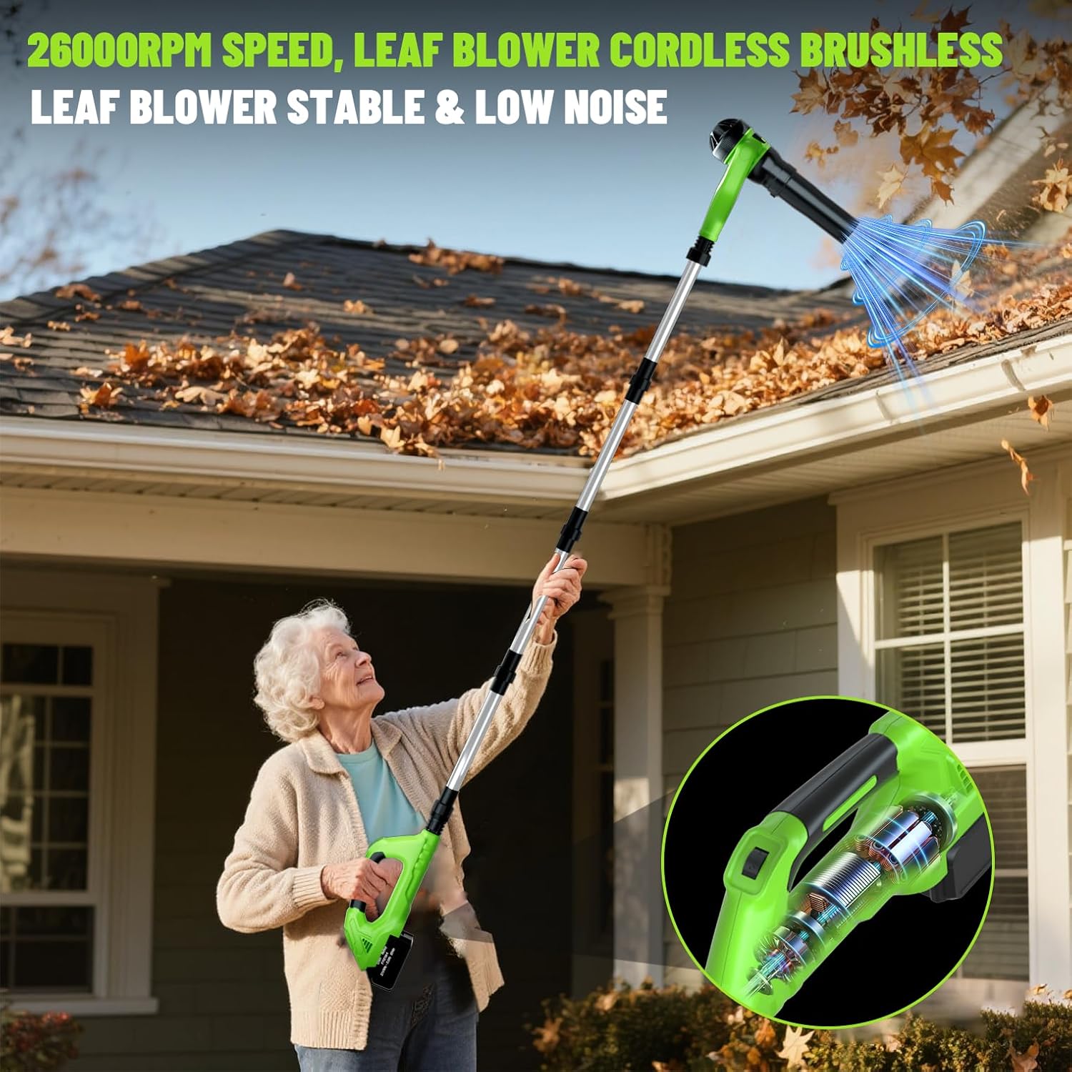 Leaf Blower Cordless,40V | 96" Electric Leaf Blower with 2 x 1.5Ah Batteries 3 Speed Modes 500CFM/180MPH Handheld Battery Powered Blower for Lawn Care Yard Patio Dust Snow Car Interior Garage Cleaning