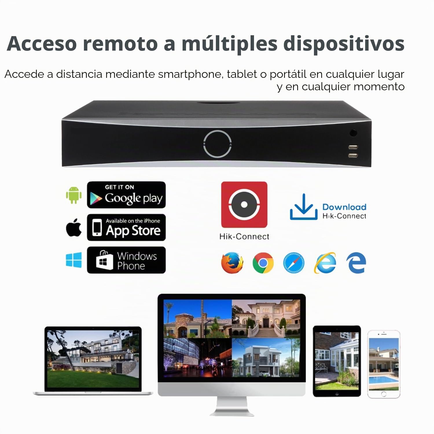 DS-7732NXI-K4 32 canales 4K NVR, HIK 32 CH AcuSense NVR con detección de humanos y vehículos, compatible con cámara IP HlK (versión internacional en inglés sin HDD) (sin PoE)