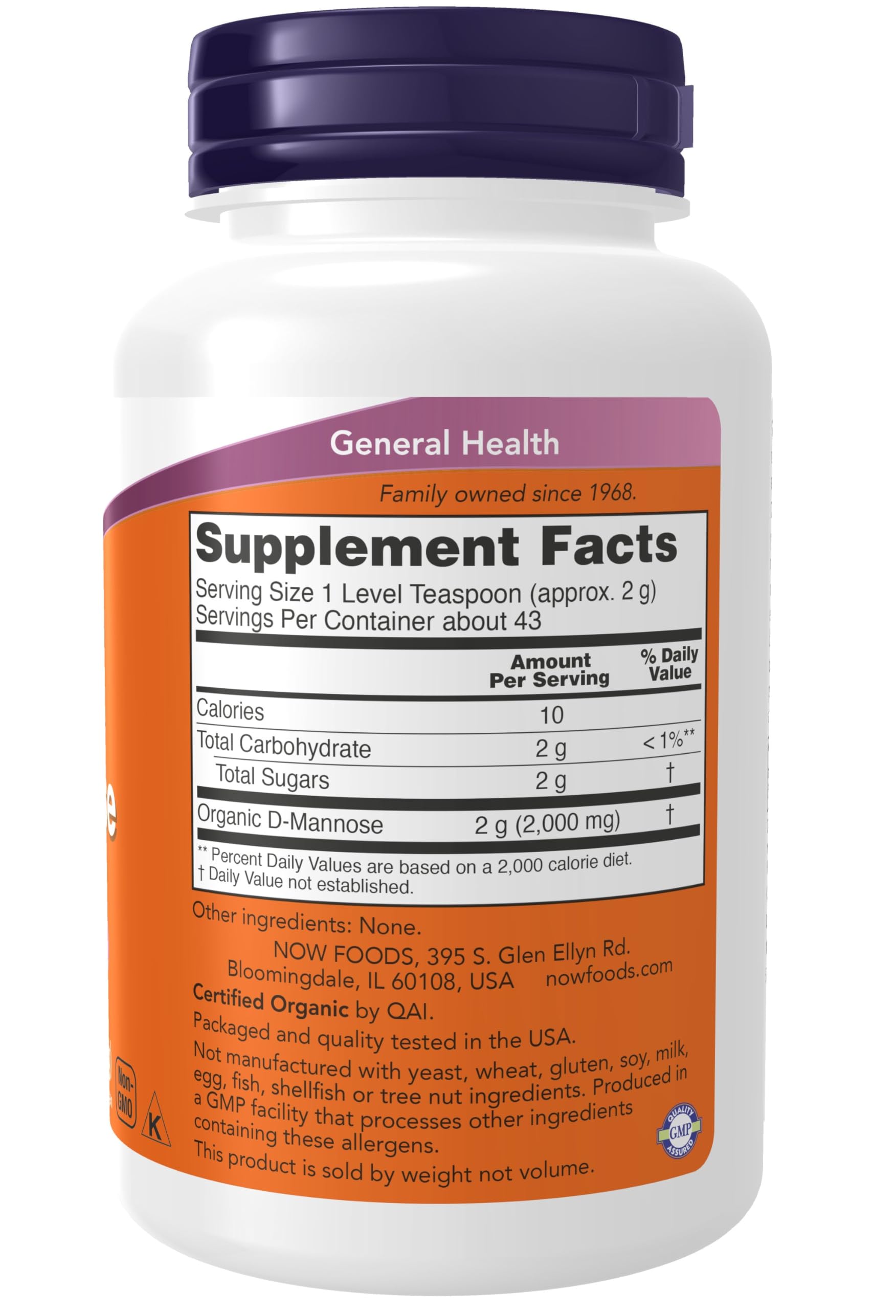 NOW Foods D-Mannose, Pure Powder - 85g