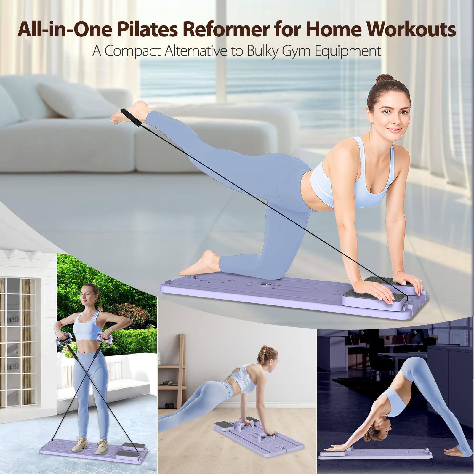 Planche D’équilibre Pilates – Noire/violette, Pliable, Antidérapante, 38,19 X 16,14 X 1,12 Pouces – Pour Renforcement Et Stabilité