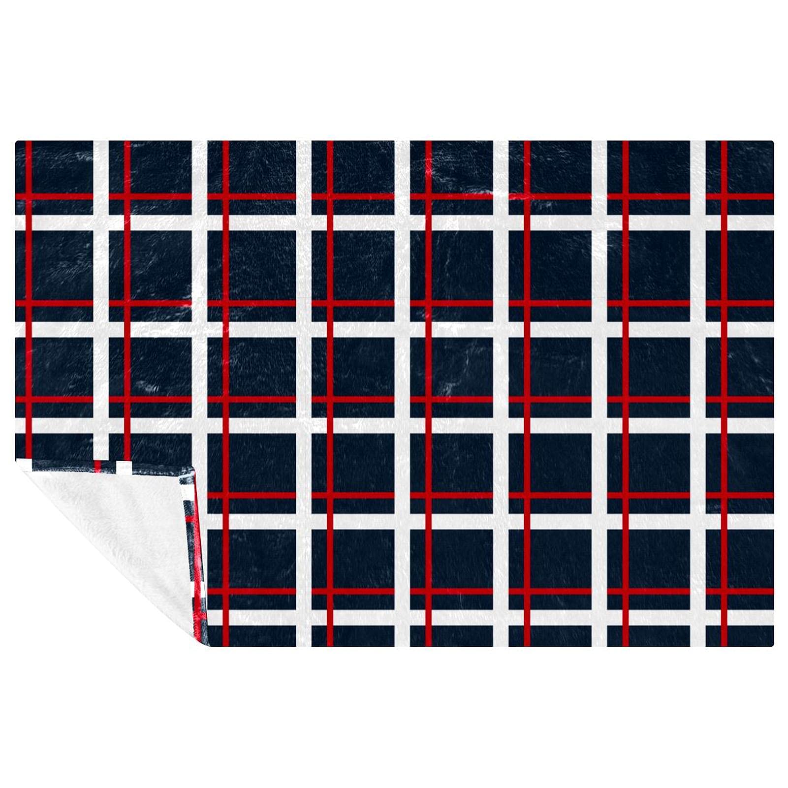 Couverture plaid bleu 150x100 cm douce et chaude pour lit et canapé