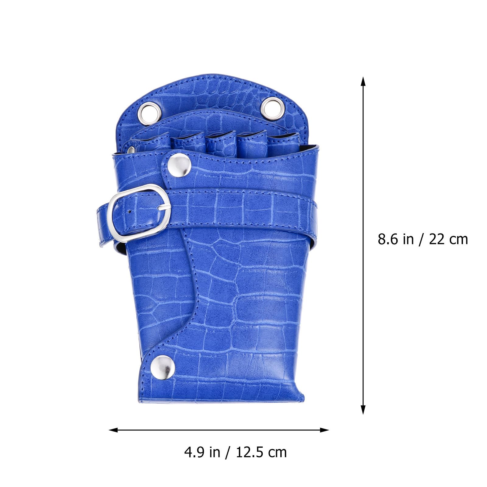 Bolsa para Tijeras de Pelo, Estuche para Herramientas de Peinado, PU Azul, Alta Capacidad, Cinturón Desmontable Clip, para Uso Profesional en Salón y Uso Doméstico