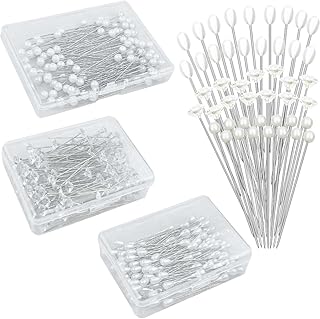 300 Pieces Corsages Pins Bouquet Pins Flower Diamond Pins Pearl Head Pins Straight Head Pins for Wedding Sewing Corsage DIY Pins Pearl Crystal Decoration for Craft Jewelry Making Flower Decorations