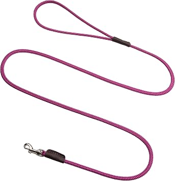 Mendota Pet Show Snap Leash - Dog Lead - Made in The USA - Raspberry, 1/8 in x 4 ft - for Small Breeds