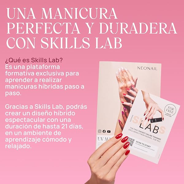 NÉONAIL Essentials Starter Set - Pintauñas Semipermanentes - Lampara Uñas Semipermanentes - Gel Uñas - Top Coat - Lampara de Uñas UV/LED 10W/36 - Manicura - Base Coat - Colores Uñas - Kit - 5