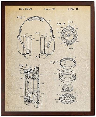 Auriculares Patente Obra De Arte Audio Auriculares Blueprint Auriculares Póster Decoración De Cine En Casa Música Arte De Pared TDP1084