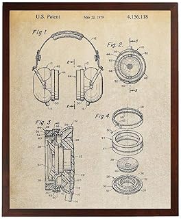 Headphone Patent Artwork Audio Headset Blueprint Headphones Poster Home Theater Decor Music Wall Art TDP1084