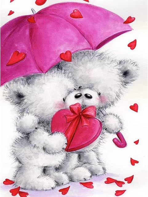 5D Diamond Painting Kits, Little Bear Crystal Art Full Drill Rhinestone Diamond Art Kits for Adults, Diamond Art for Kids, Adults, Home and Wall Decor (30 x 40 cm)