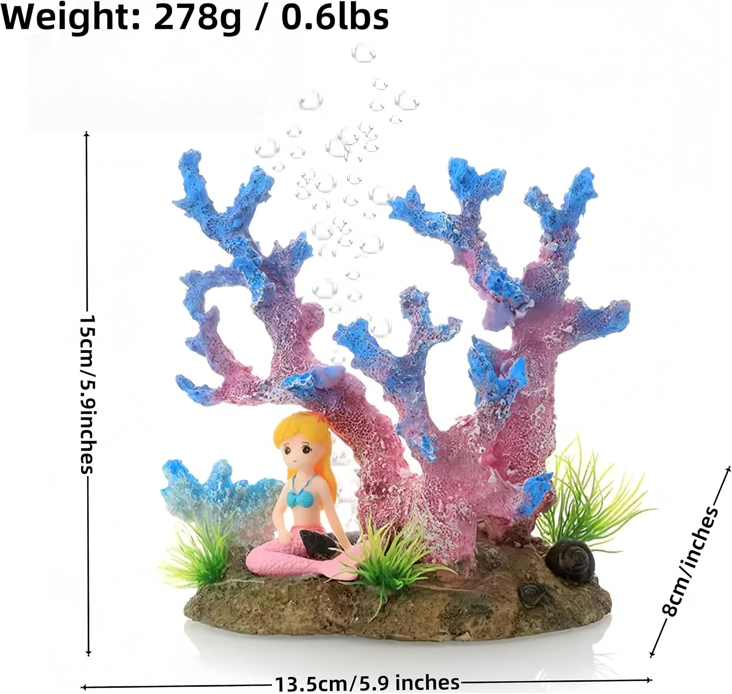 Fish Tanks Decorations, Mermaid Statue ，Mermaid Garden, Fish Tank Decorations, Handicraft Decorations, Mermaid Decorations (1, Lila Cartoon Meerjungfrau) image 2