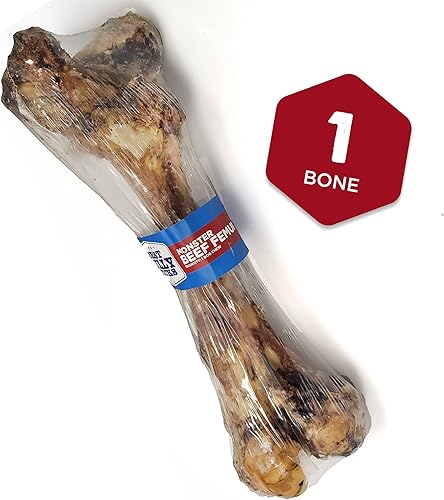 Miniatura 2 de Best Bully Sticks Meaty Monster Jumbo Bone - Paquete individual (paquete de 1) - horneado en Estados Unidos, totalmente natural, 100% fémur