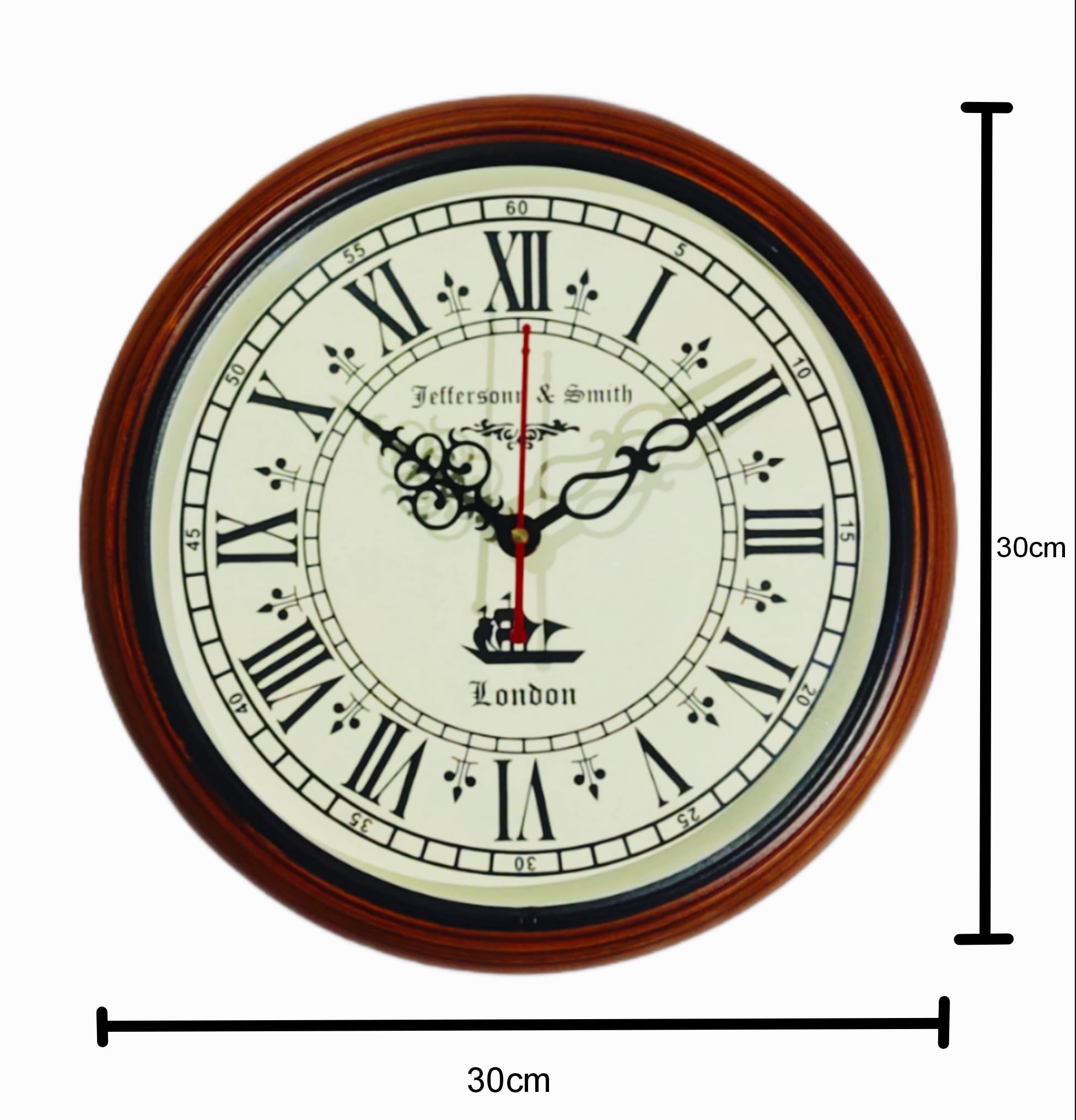 Buy Wooden Analog Wall Clock Jefferson & Smith London Wall Clock