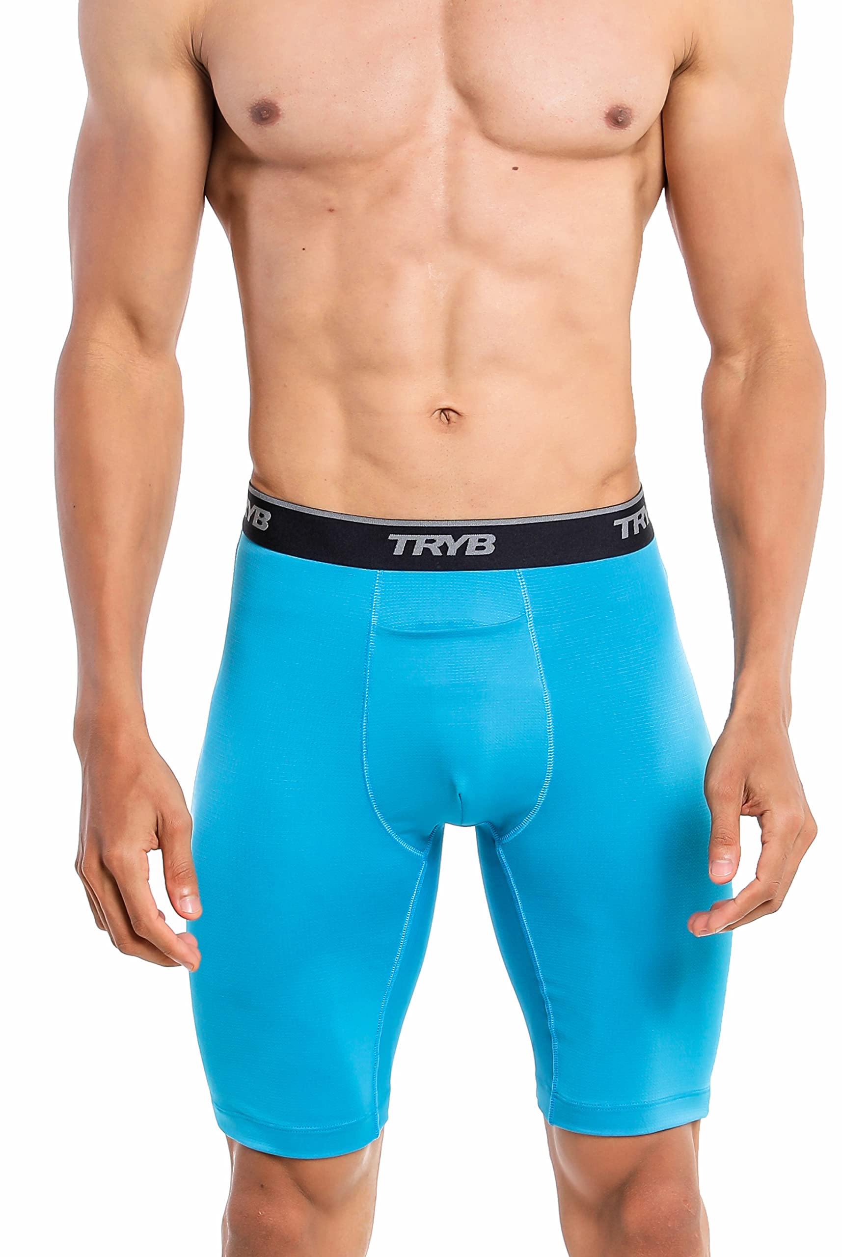 TRYB Men's Sports Underwear | Stretchable Pro Compression Long Trunks for Running & Gym Workout | Quick Dry, Moisture Wicking | Athletic Innerwear Boxers