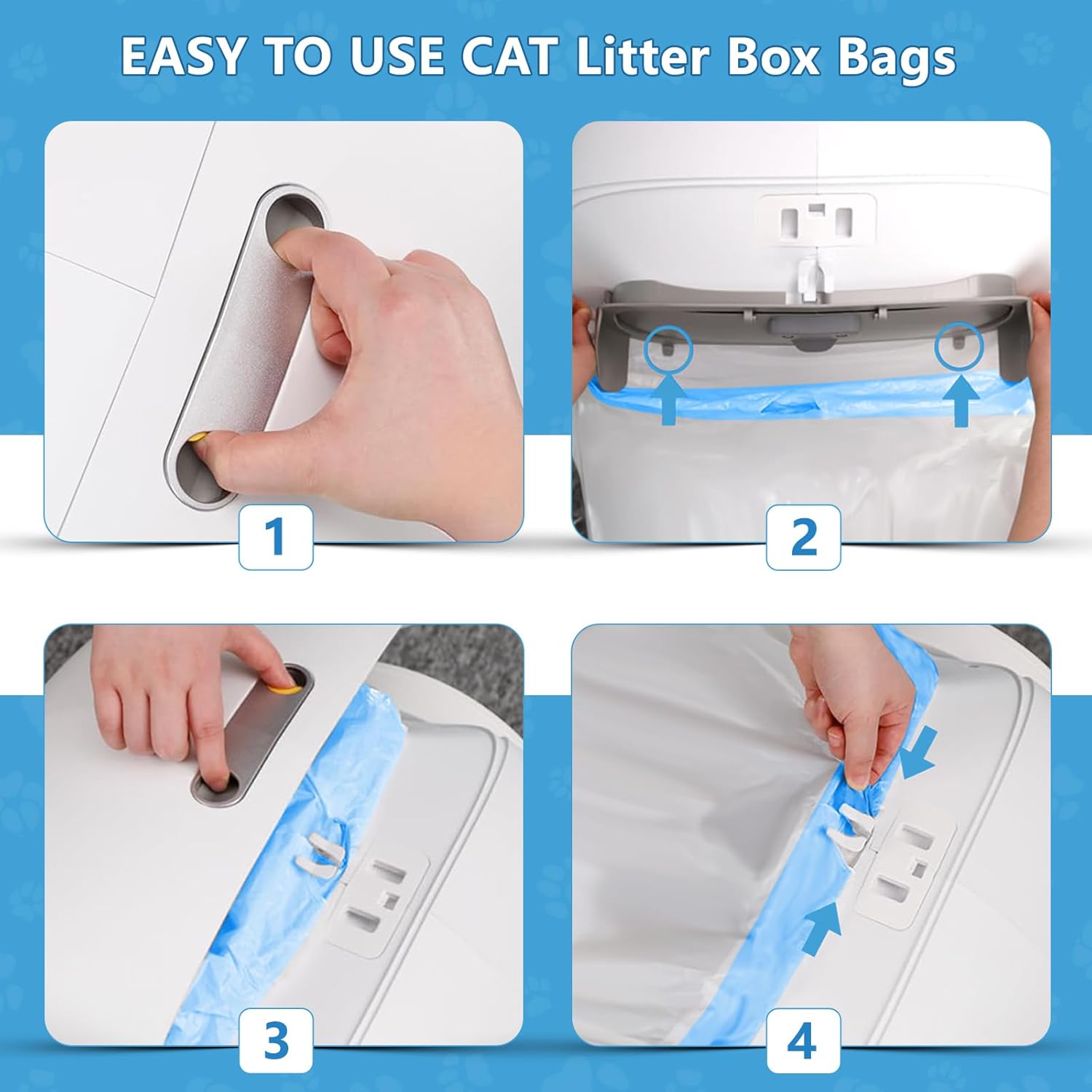 Kitcanis 120count Cat Litter Box Liner Automatic Litter Box for Cat Polyethylene Compatible with MeoWant MW-SC01/MW-SC02/ 1.5 Mil Disposable Scent Free 22lb Load - Liners 17.7 x 19.68