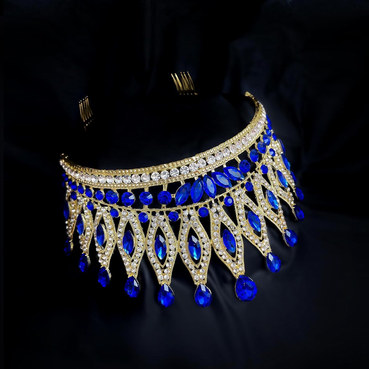 Tiaras and Crowns for Women,Wedding Tiara for Bride,Rhinestone Queen Crown,Crystal Costume Hair Accessories for Birthday Prom Crown with Combs - Image 9