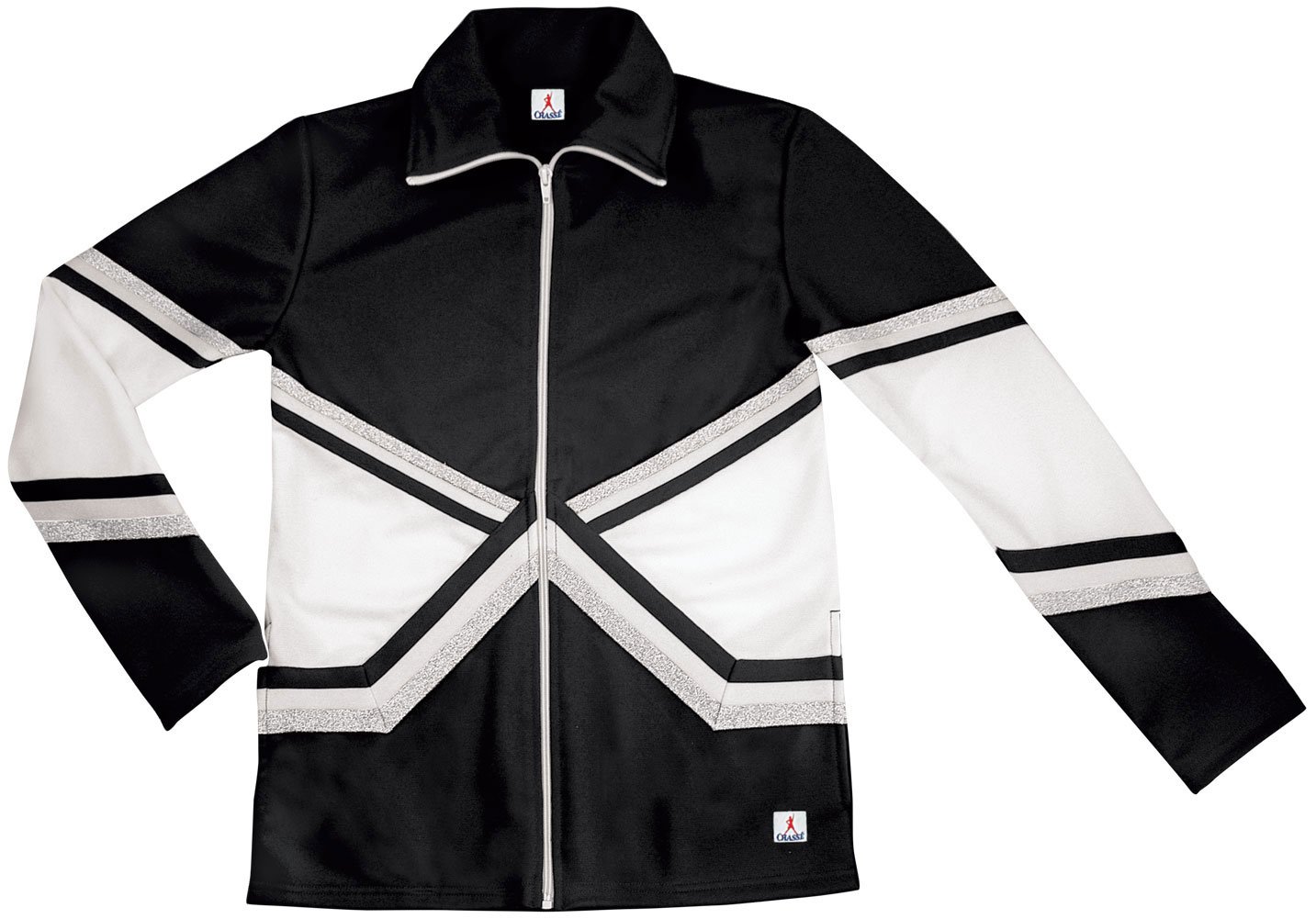 chassé Metallic Crossover Jacket For Cheerleading - Blk/Sil YS