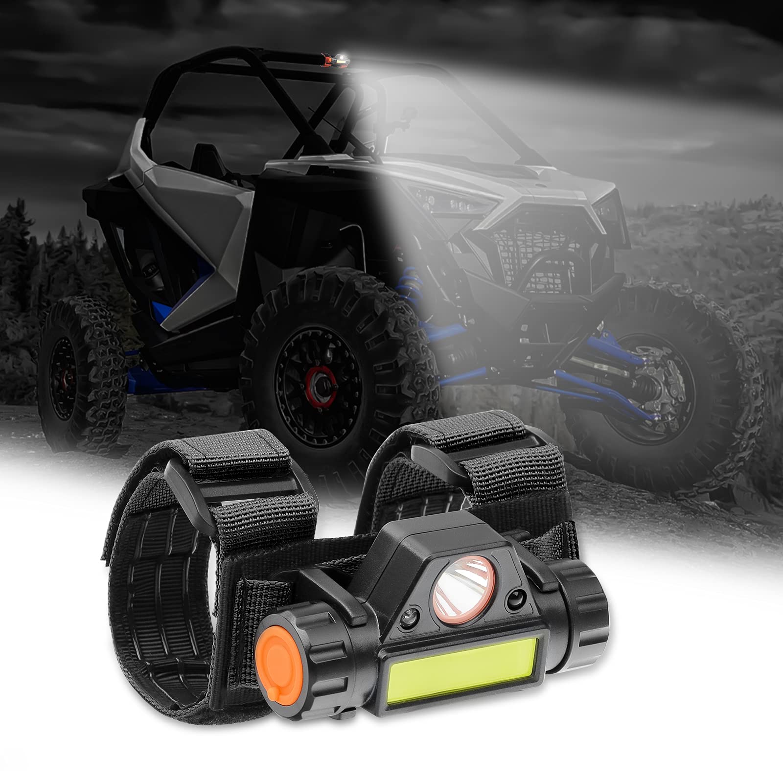 Klutchtech Roll Bar Dome Light, Interior LED Work Lights Compatible with UTV ATV Polaris RZR Golf Car Truck Off-Road Pickup Boat | Sensor Light - Black - 1PCS