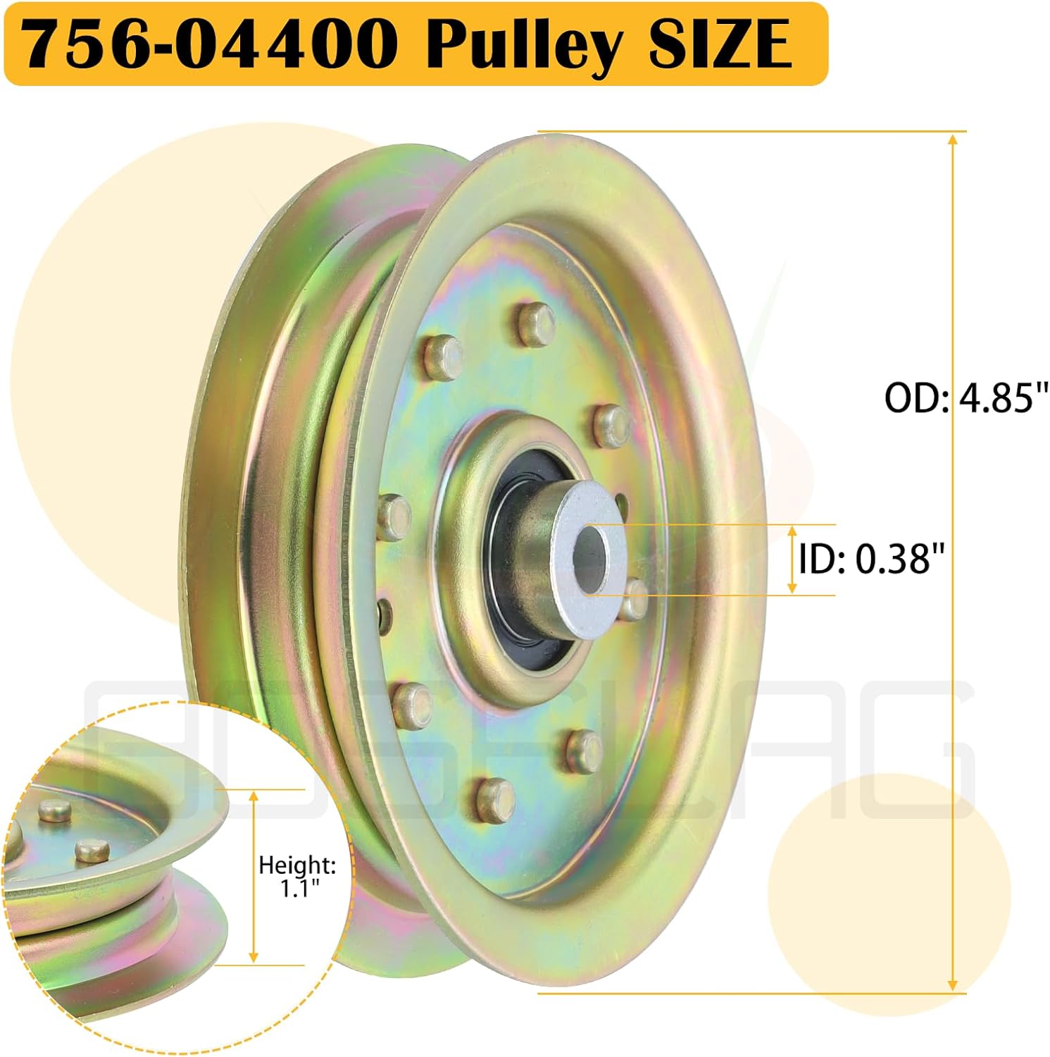 2 Pack 01004101 Pulley Replaces Cub Cadet Idler Pulley 01004101, Cub Cadet 01004101 Pulley, Cub Cadet 02004447, 756-04400 for for Cub Cadet Z-Force 44, Z-Force 48, Z-Force 50, Z-Force 60 Tanks