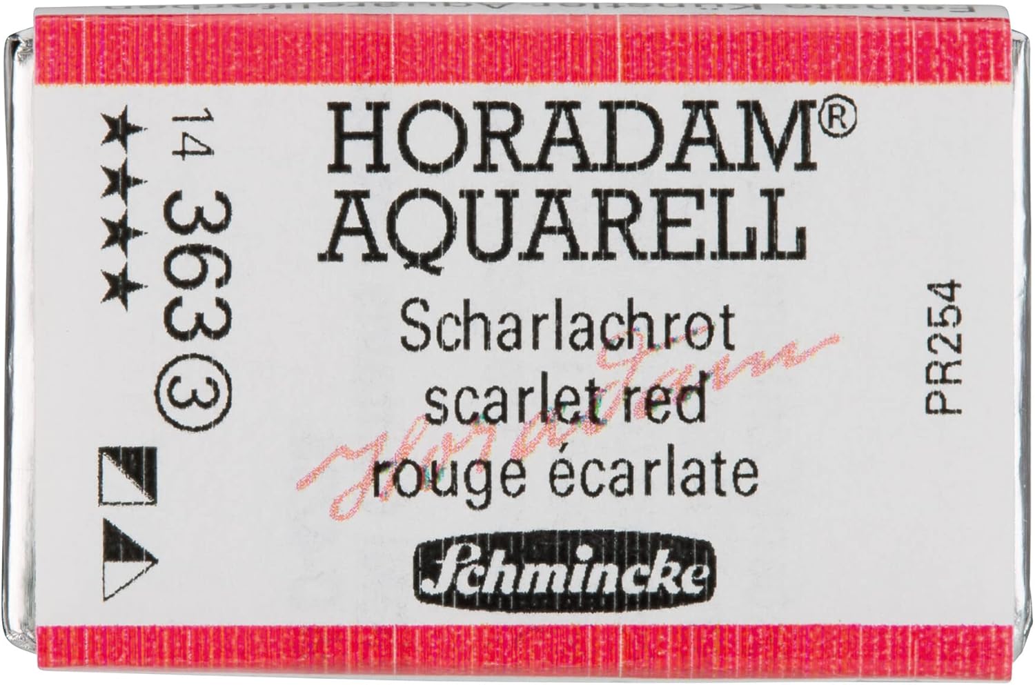 Schmincke 14363043 Watercolor Pans, Scarlet Red, Full Pan