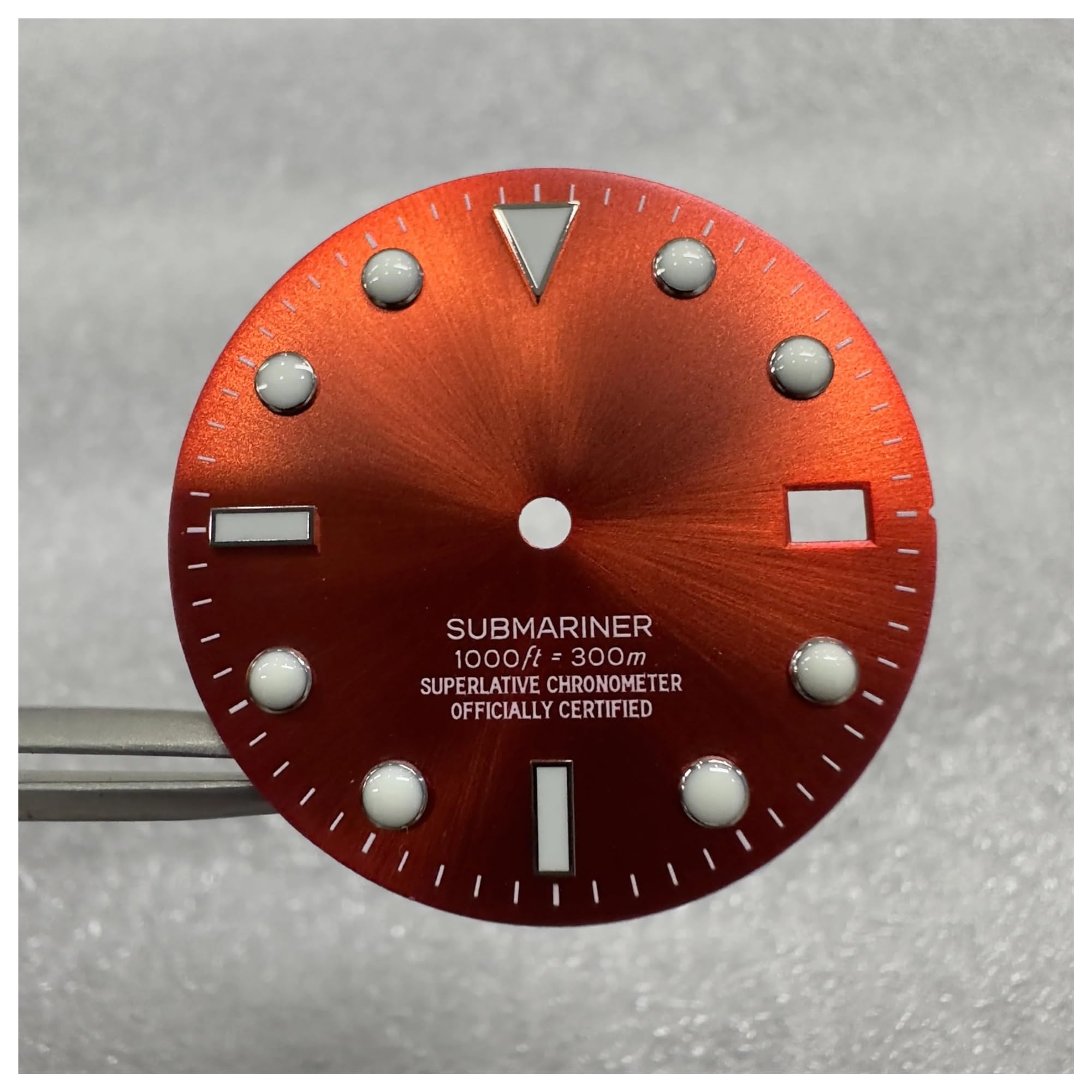 ZHGUIMING Orologio da uomo SUB Submariner Quadrante 28,5 mm Quadrante luminoso verde Adatto for movimento NH35 NH36 Accessori for orologi Strumenti for la riparazione di orologi(Orange-silver)