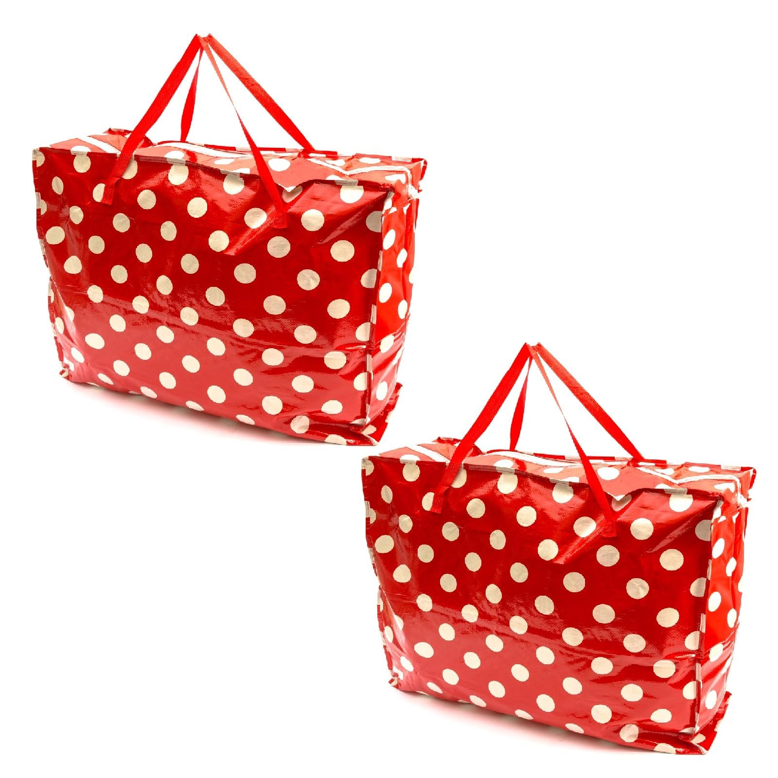 2 Pack Red Polka Dot Extra Large Storage Bags 75x60x25cm โ image 1