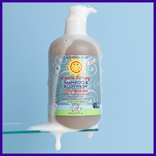 Miniatura 3 de California Baby Gel de baño y champú para eccema Tratamiento suave sin esteroides para eccema Avena coloidal + Aloe Vera 100% a base de plantas