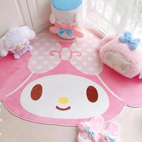 WAXJJDW Anime Bunny Pattern Cute Fur Area Rug Blanket Rug Non-Slip Door Floor Mats Carpet for Home 40 * 60cm Pink