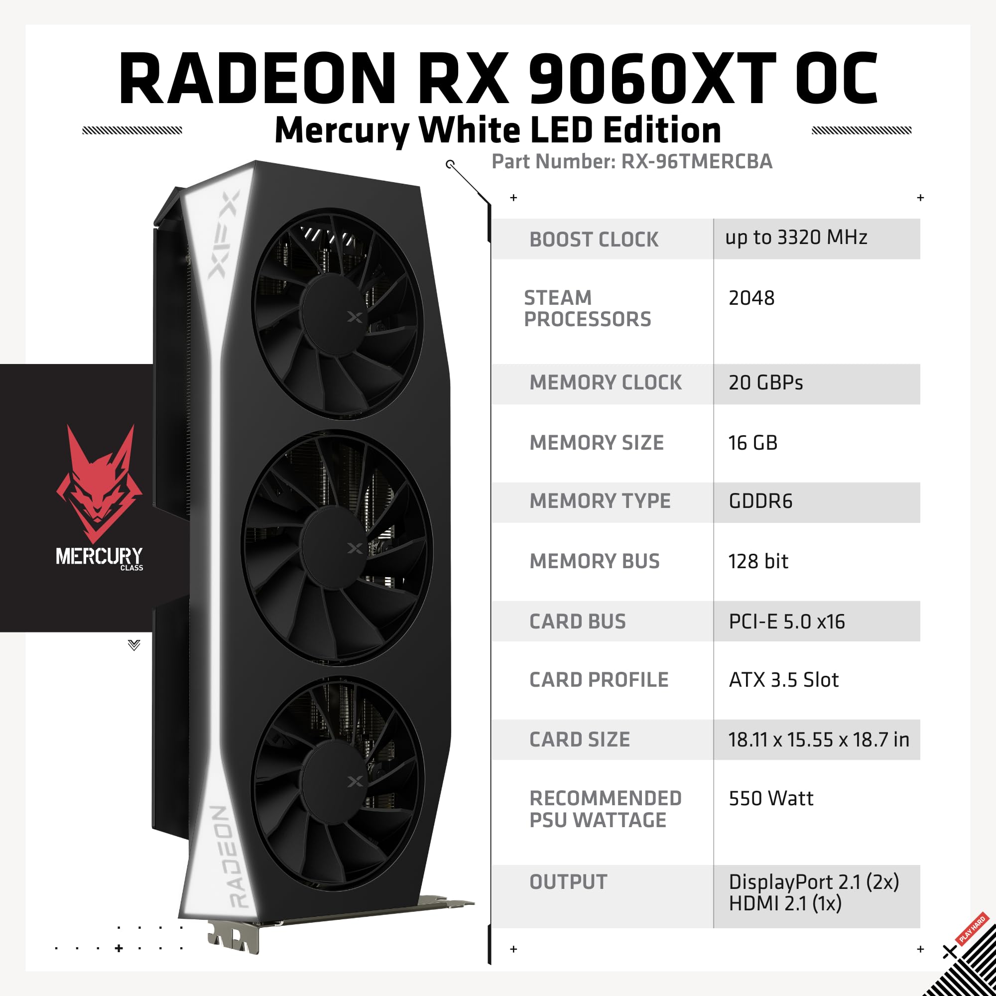 最安値 XFX AMD Radeon RX 9060 XT OC 16GB XFX SWIFT Radeon RX 9060 XT 16GB 128-Bit GDDR6 PCI Express 5.0 x16