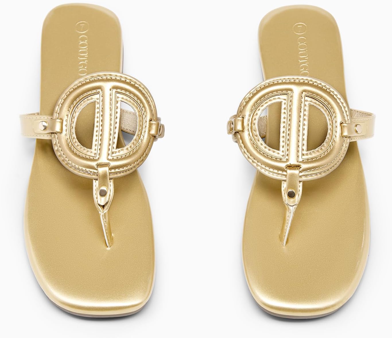 Coutgo Womens Flat Thong Sandals Square Open Toe Flip Flops Slip On Slides Dressy Summer Beach Shoes - Image 4