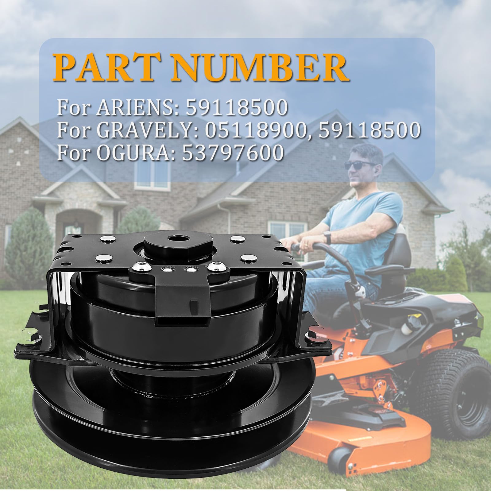 59118500 - Embrague eléctrico PTO de repuesto para Ariens Apex 48 52 60 para Gravely ZT HD 44 48 52 60 Pro-Turn 48 52 60 para Ogura Replace# 53797600 05118900