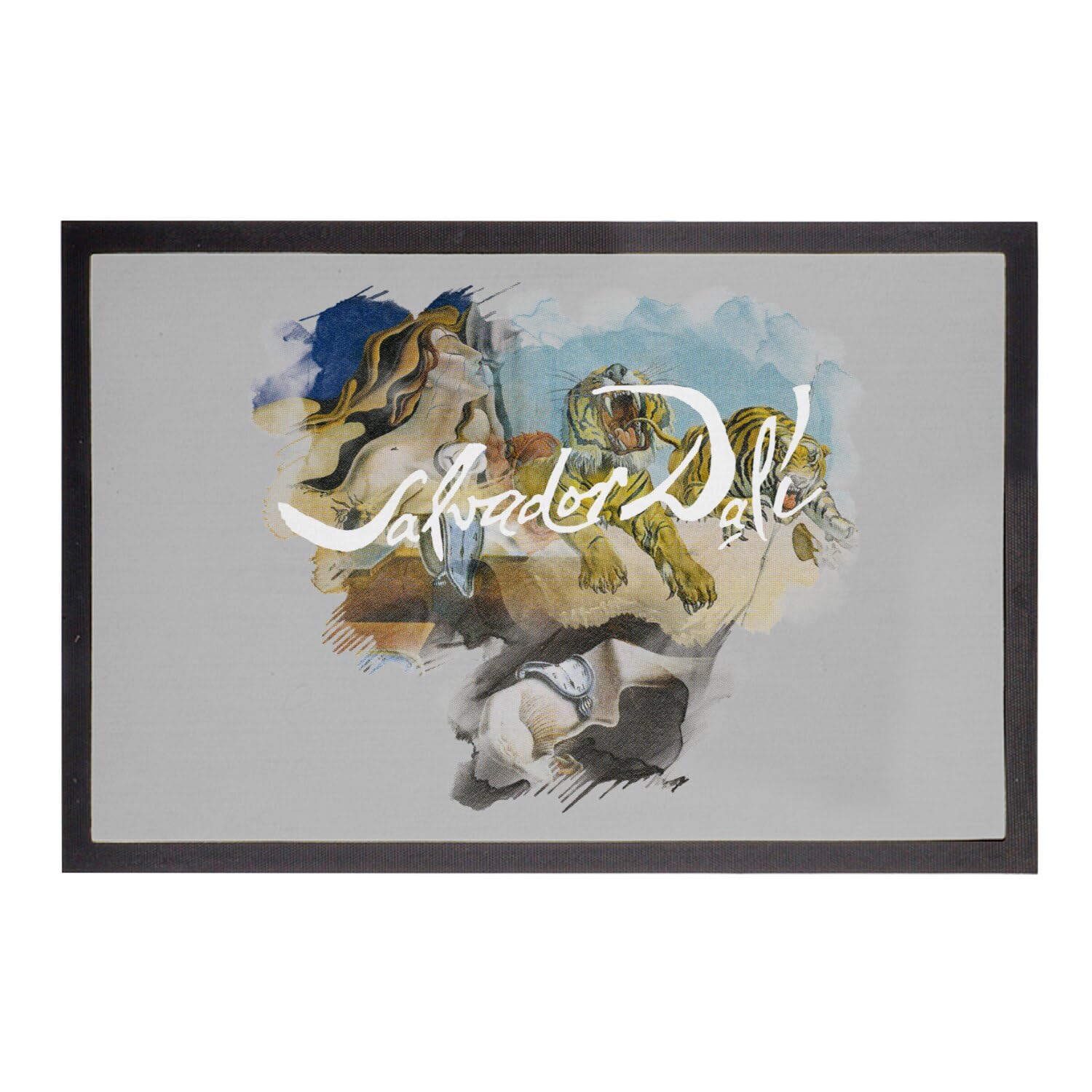Paillasson gris Dali cadeau créatif tapis d'artiste peintre 60x40