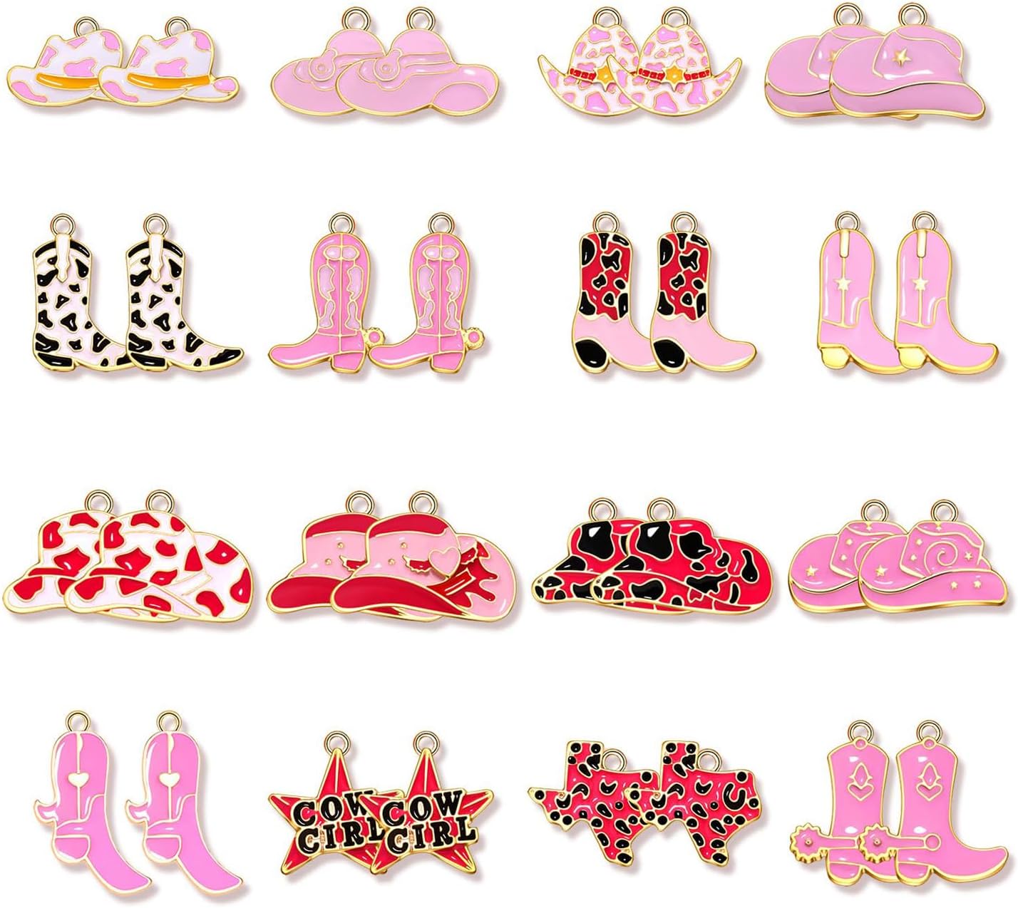 30PCS Western Charms for Jewelry Making - Synthetic Turquoise Cowboy Cowgirl Boot Hat Cactus Lightning Pendants for Bracelet Necklace Making DIY Crafts