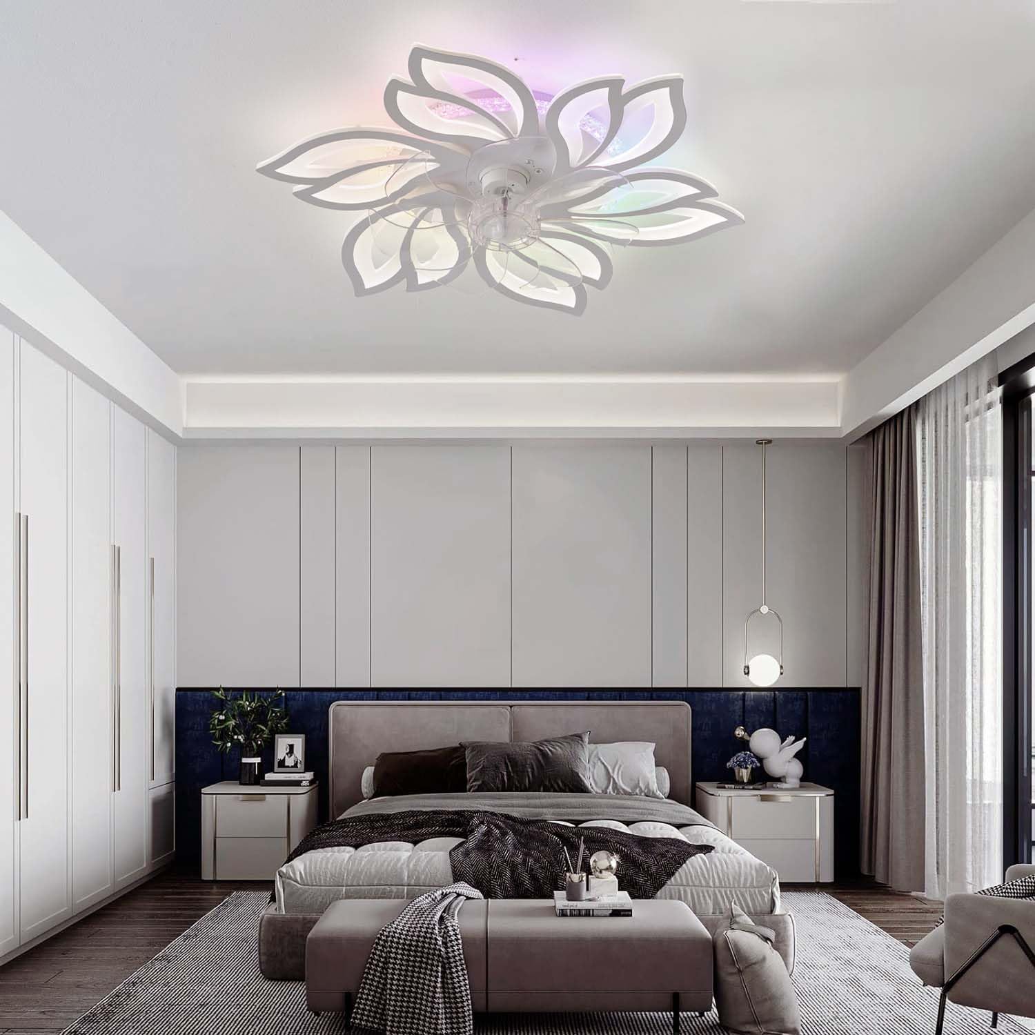 Gologi Plafondventilator met Verlichting - 60 cm - LED RGBW - 6 Standen | Leen Bakker Gologi Plafondventilator met Verlichting - 60 cm - LED RGBW - 6 Standen | Leen Bakker