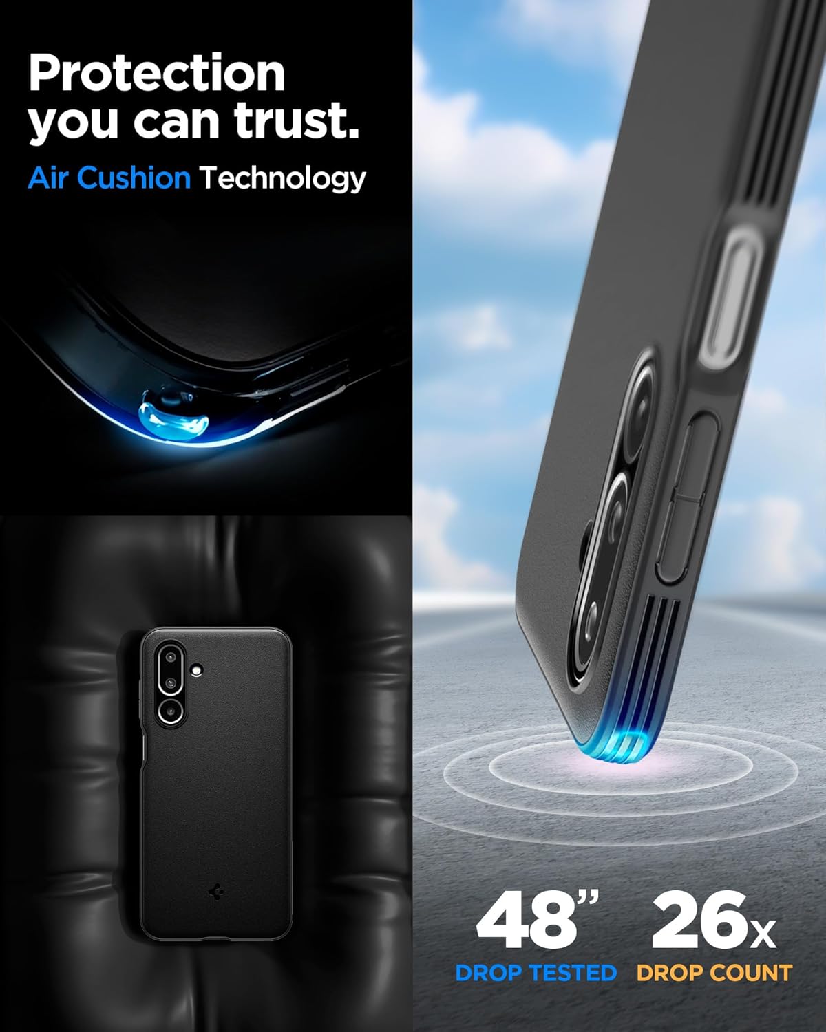 Spigen Essential Sand Blast for Samsung Galaxy M36 5G Case, Galaxy F36 5G Back Cover (2025) - TPU|Matte Black 23 71TCF 0cl7L. SL1500