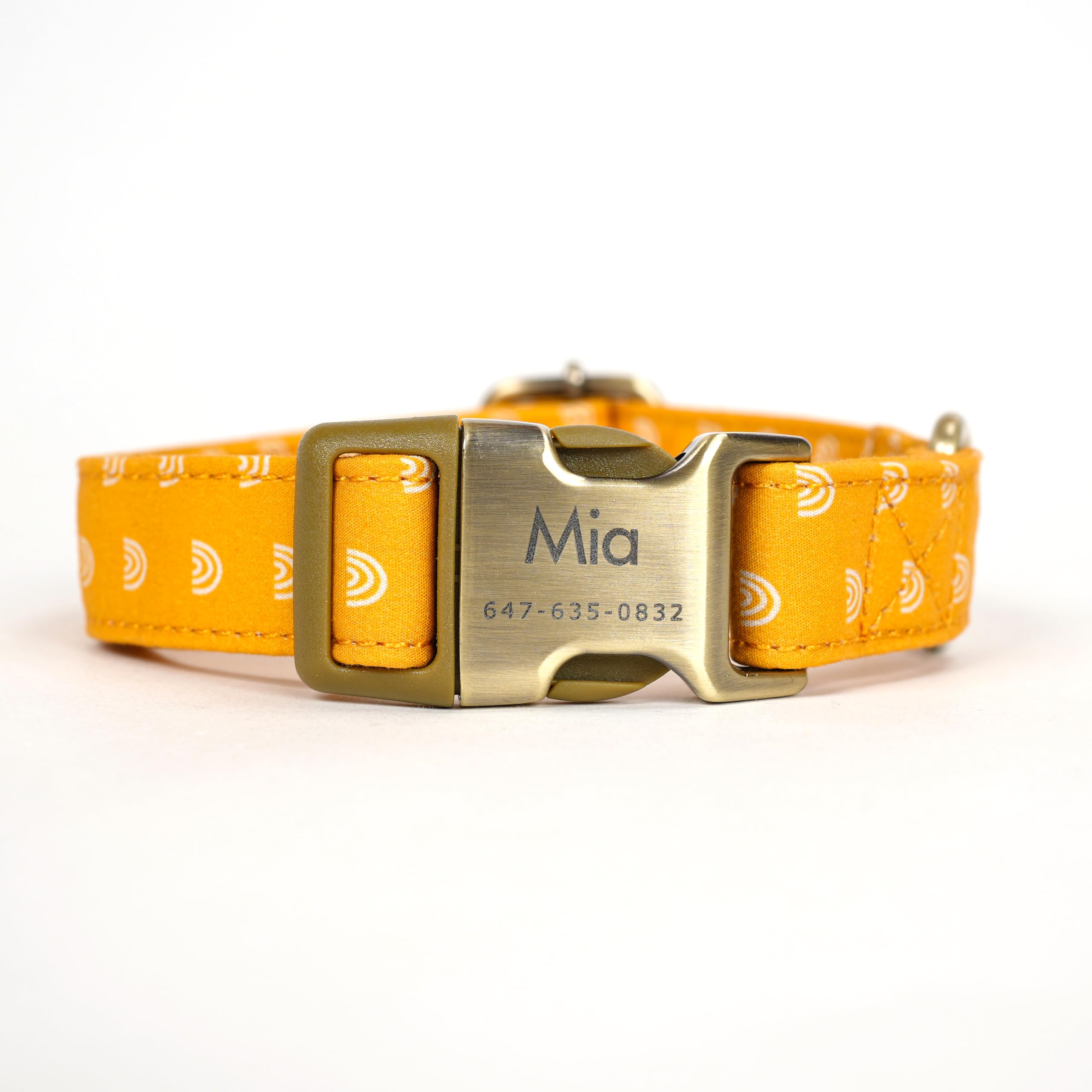 Personalized Dog Collar with Name and Phone Number Engraved,Adjustable Custom Puppy Collar,Organic Cotton Pet Collar for Small Medium Large Boy Girl