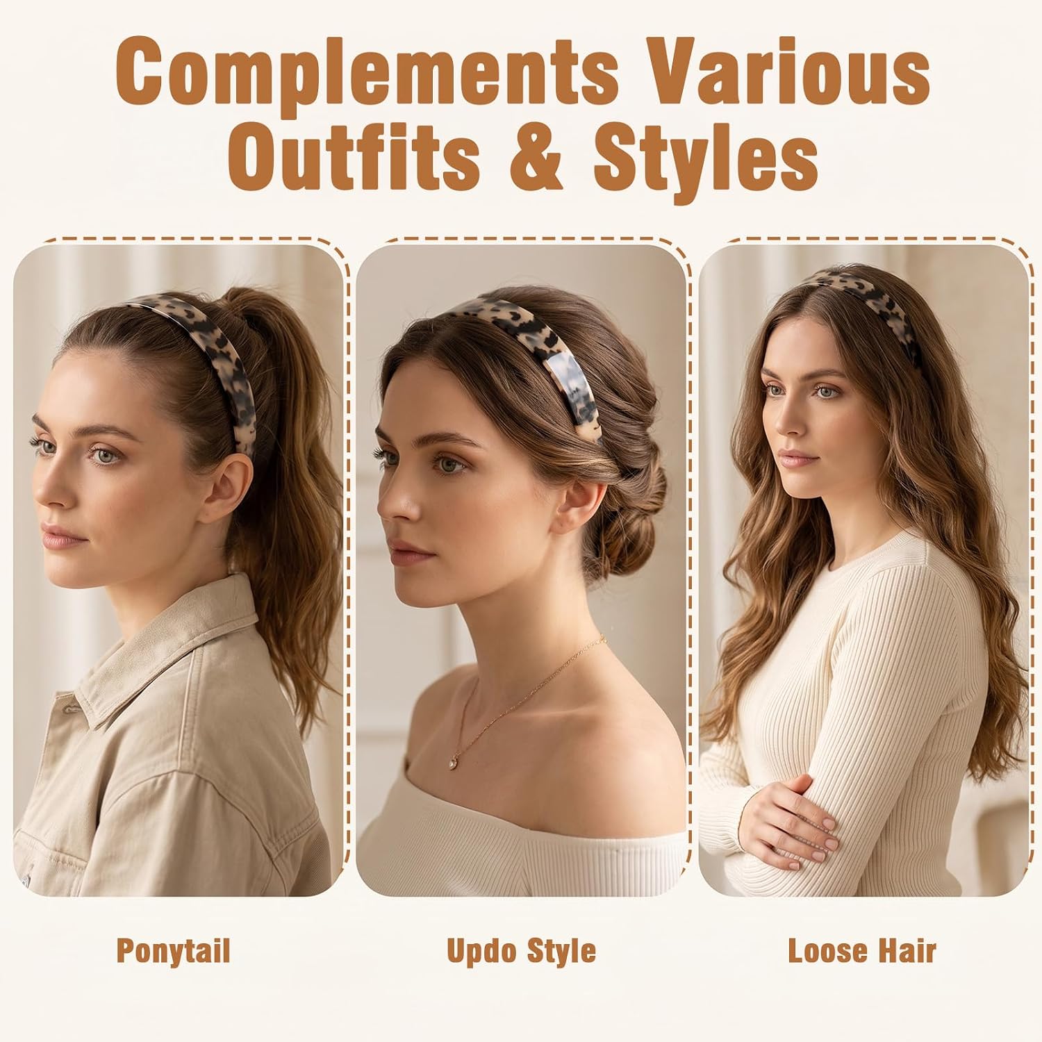 Wide Tortoise shell Headband,Acetate Tortoise Headband for Women image 5