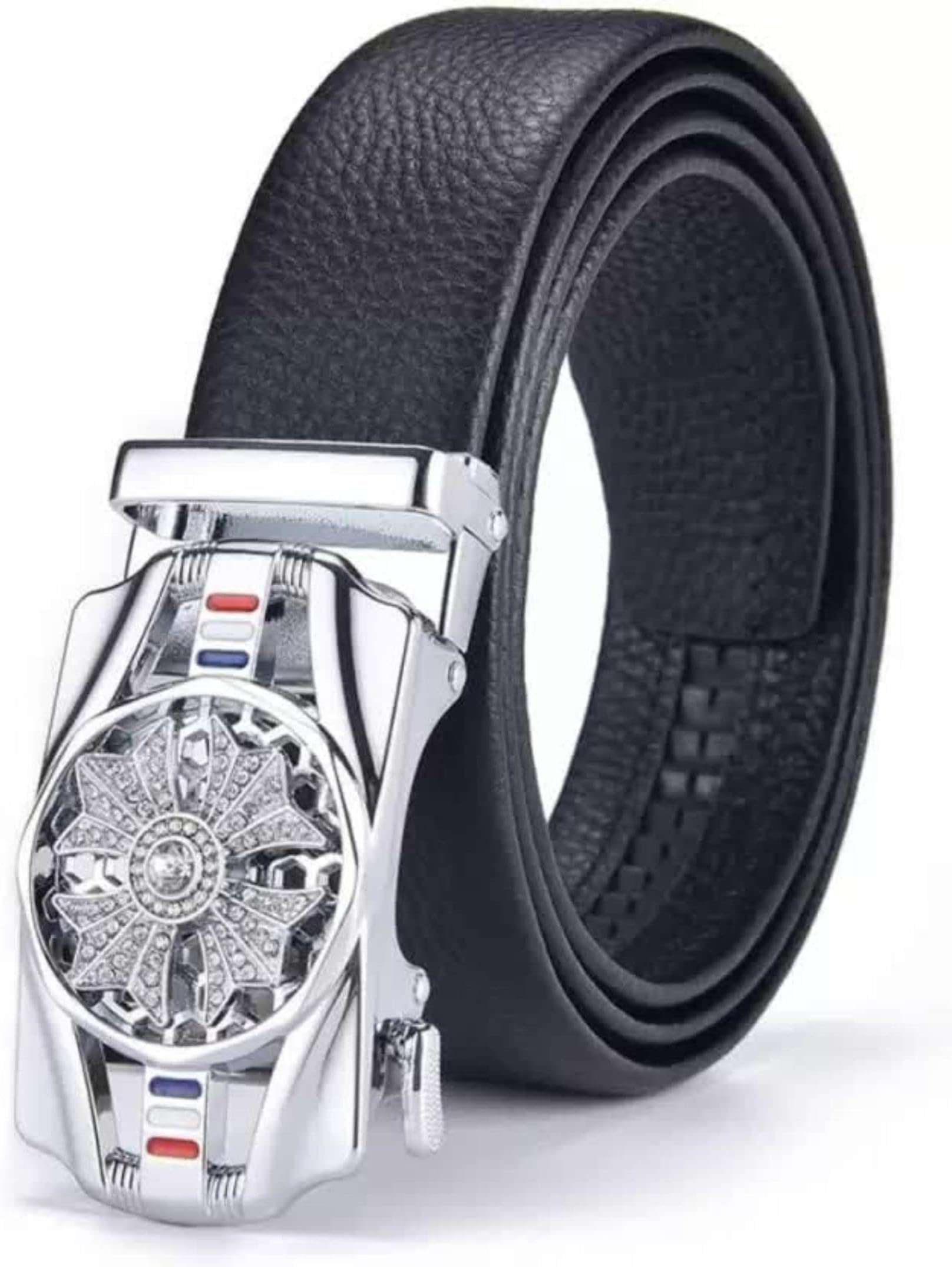 USL Men's PU Leather Belt (Auto-lock Spinning Buckle).