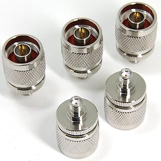 Ancable N-Type Male to SMA Female Coaxial Cable Adapter for Cell Phone Mobile Signal Booster Repeater Amplifier (Pack of 5)