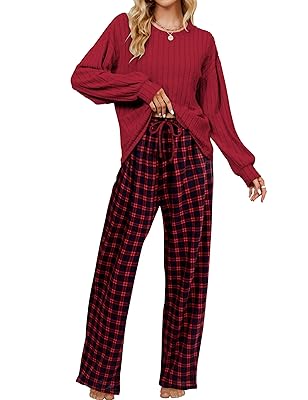 Blooming Jelly Womens Lounge Set Cute Long Sleeve Pajama Sets Casual 2 Piece Pj Outfit Fall Sleepwear Pockets